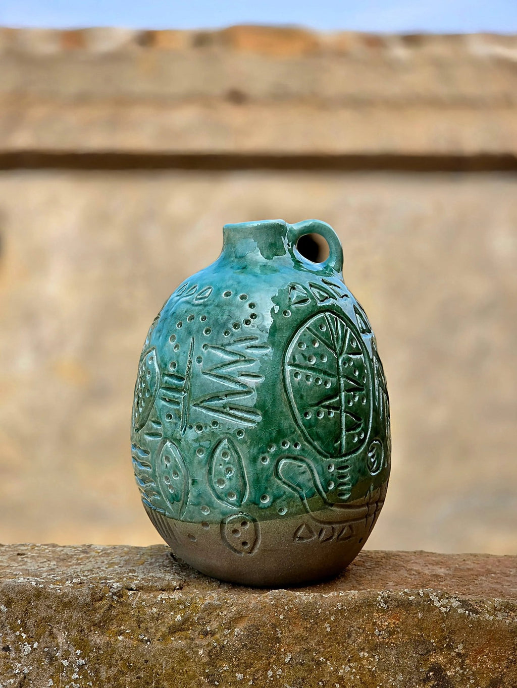 Cruche décorative en céramique tamegroute art marocain - asceramique