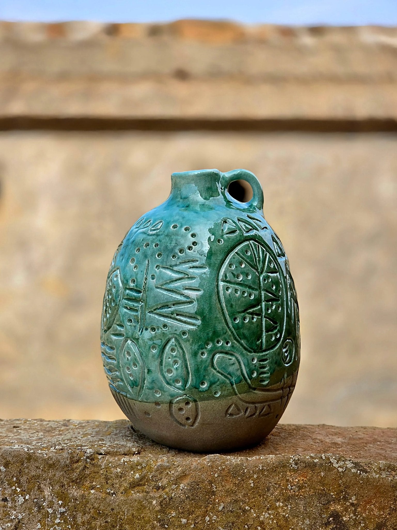 Cruche décorative en céramique tamegroute art marocain - asceramique