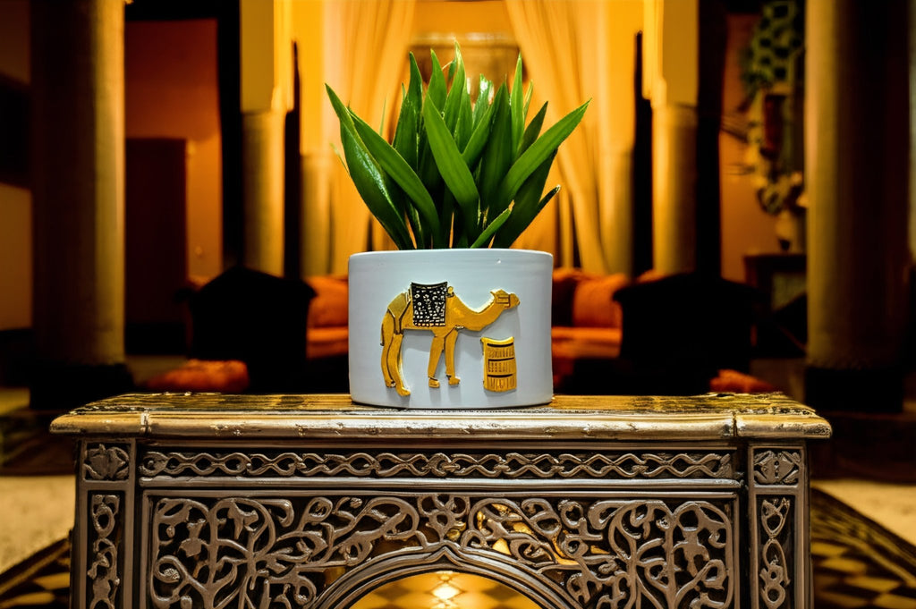 Pot à décor chameau, style nomade. - asceramique