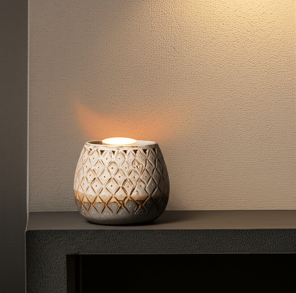Pot Oasis en Céramique Texturée Losanges - Style Artisanal - asceramique
