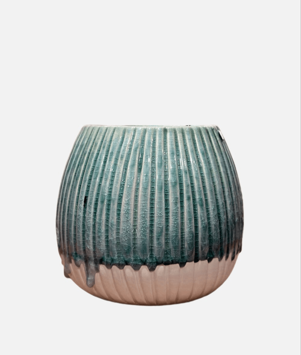 Pot Oasis en Céramique Texturée Losanges - Style Artisanal - asceramique