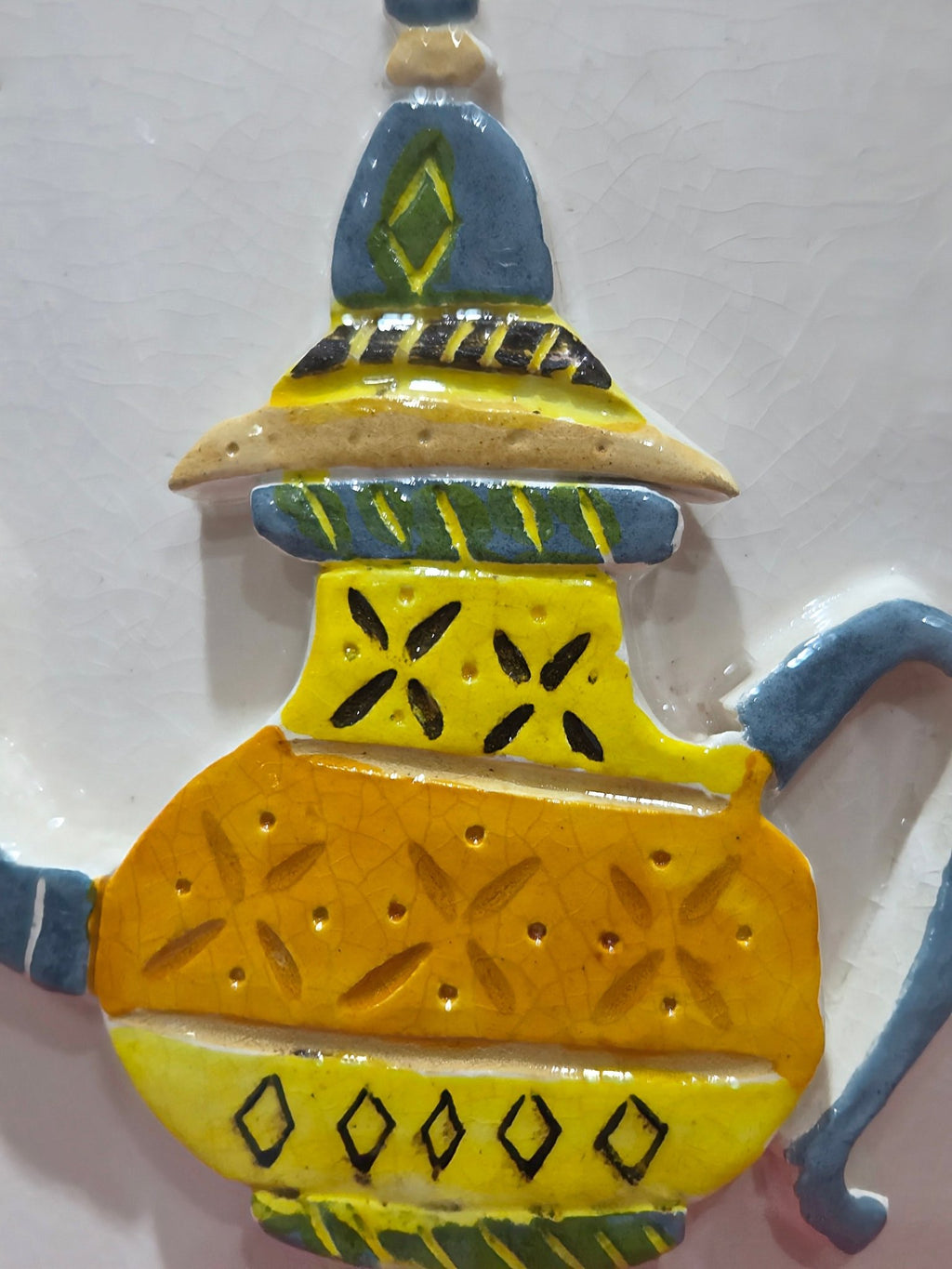 Pot théière marocaine en céramique sur pied. - asceramique