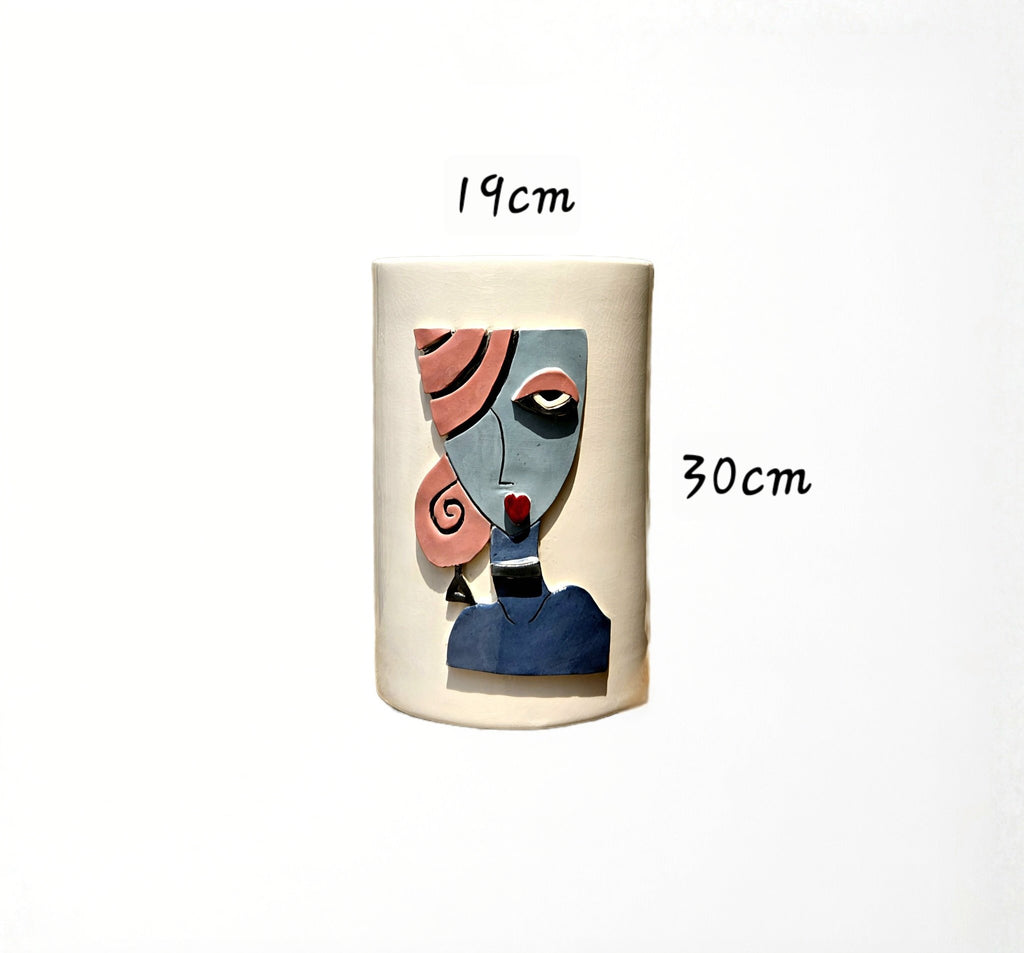 Pot & Vase Unique Visage Abstrait - Pièce Maîtresse Déco Maison - asceramique