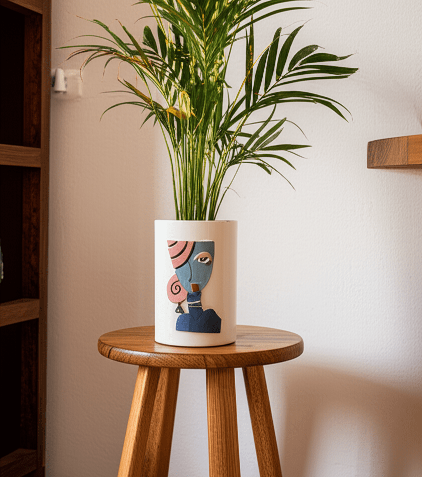 Pot & Vase Unique Visage Abstrait - Pièce Maîtresse Déco Maison - asceramique
