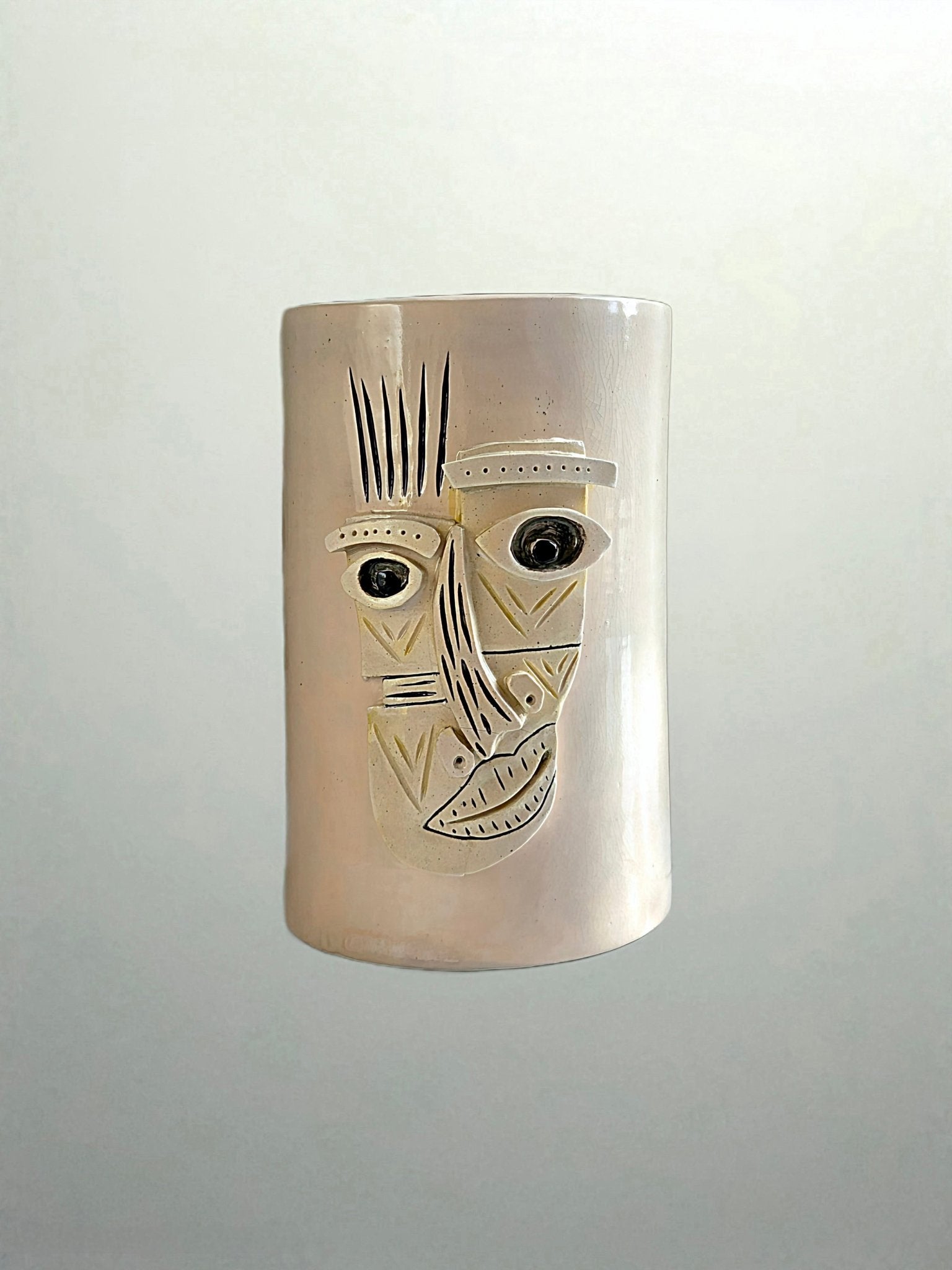 Pot & Vase Unique Visage Africain - Pièce Maîtresse Déco Maison - asceramique