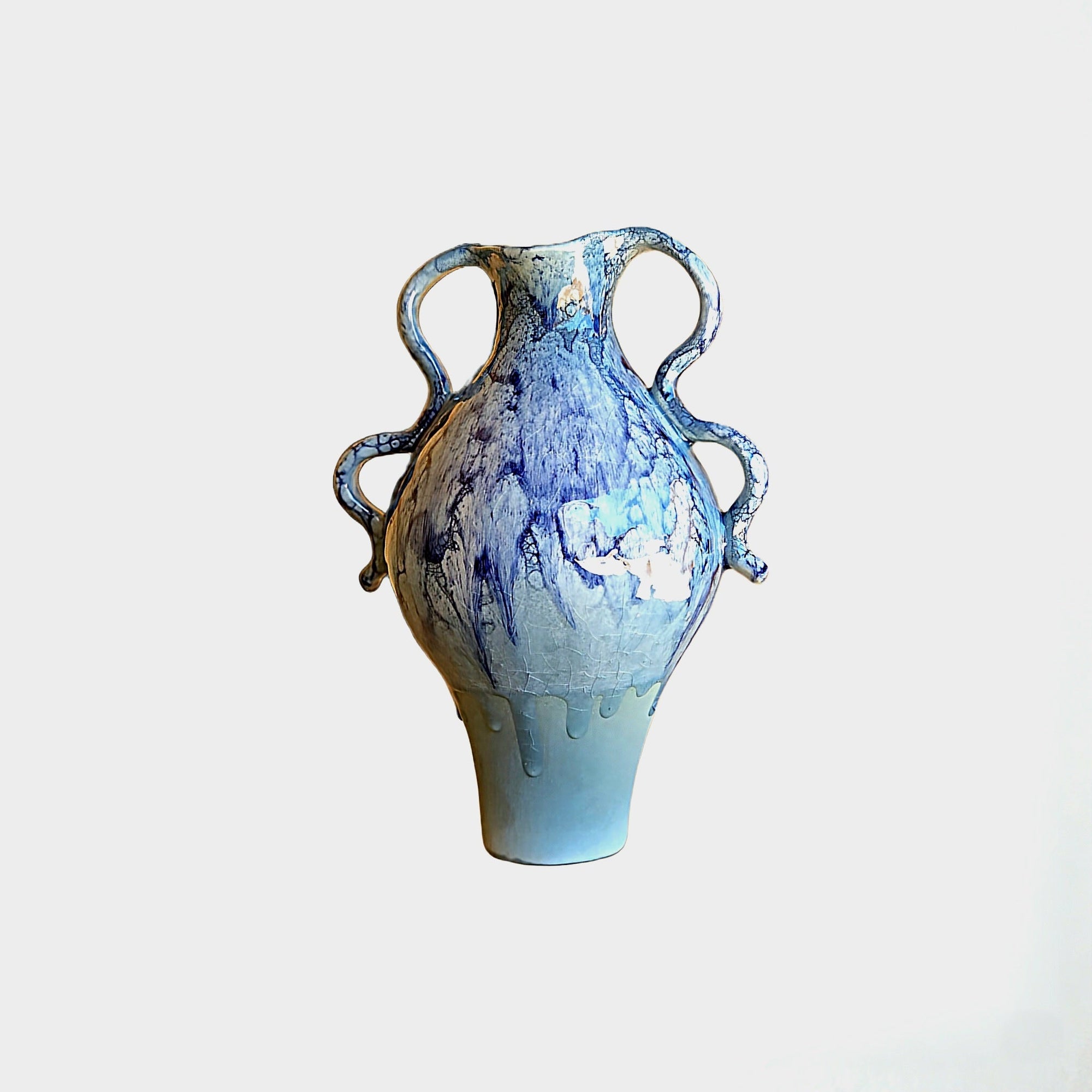 Vase Amphore "Abysse Glacé" - Pièce Unique d'Art Céramique. - asceramique