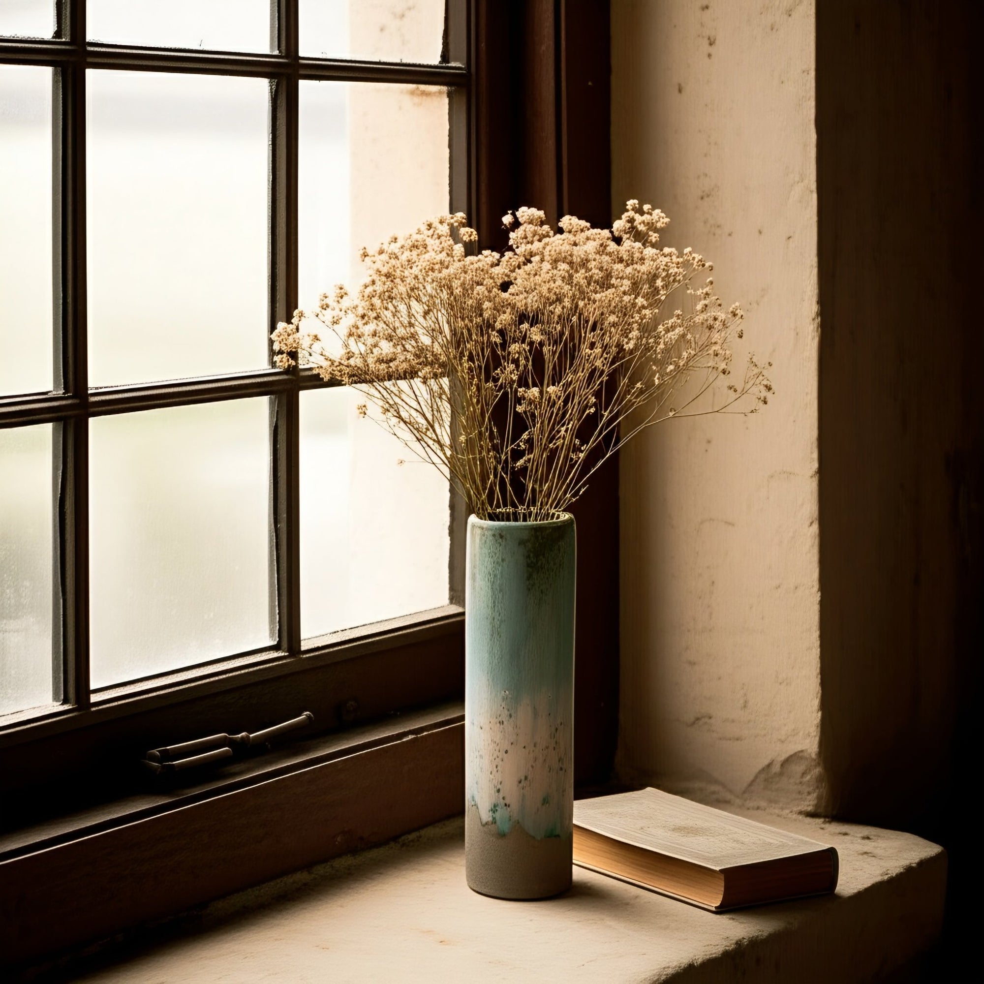 Vase Cylindrique Aurore Boréale en Céramique Unique - asceramique