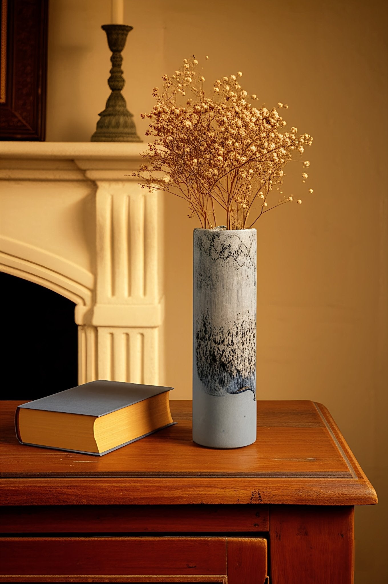 Vase Cylindrique "Ciel de Minuit" en Céramique d'Art - asceramique