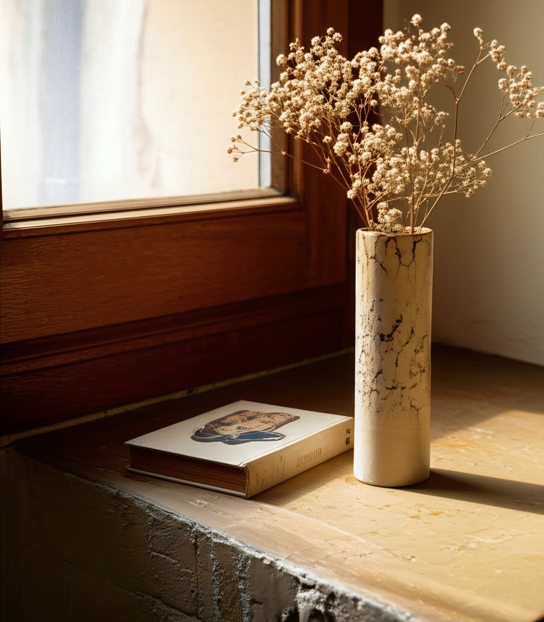 Vase Cylindrique en Céramique jaune, Finition Raku Craquelé. - asceramique