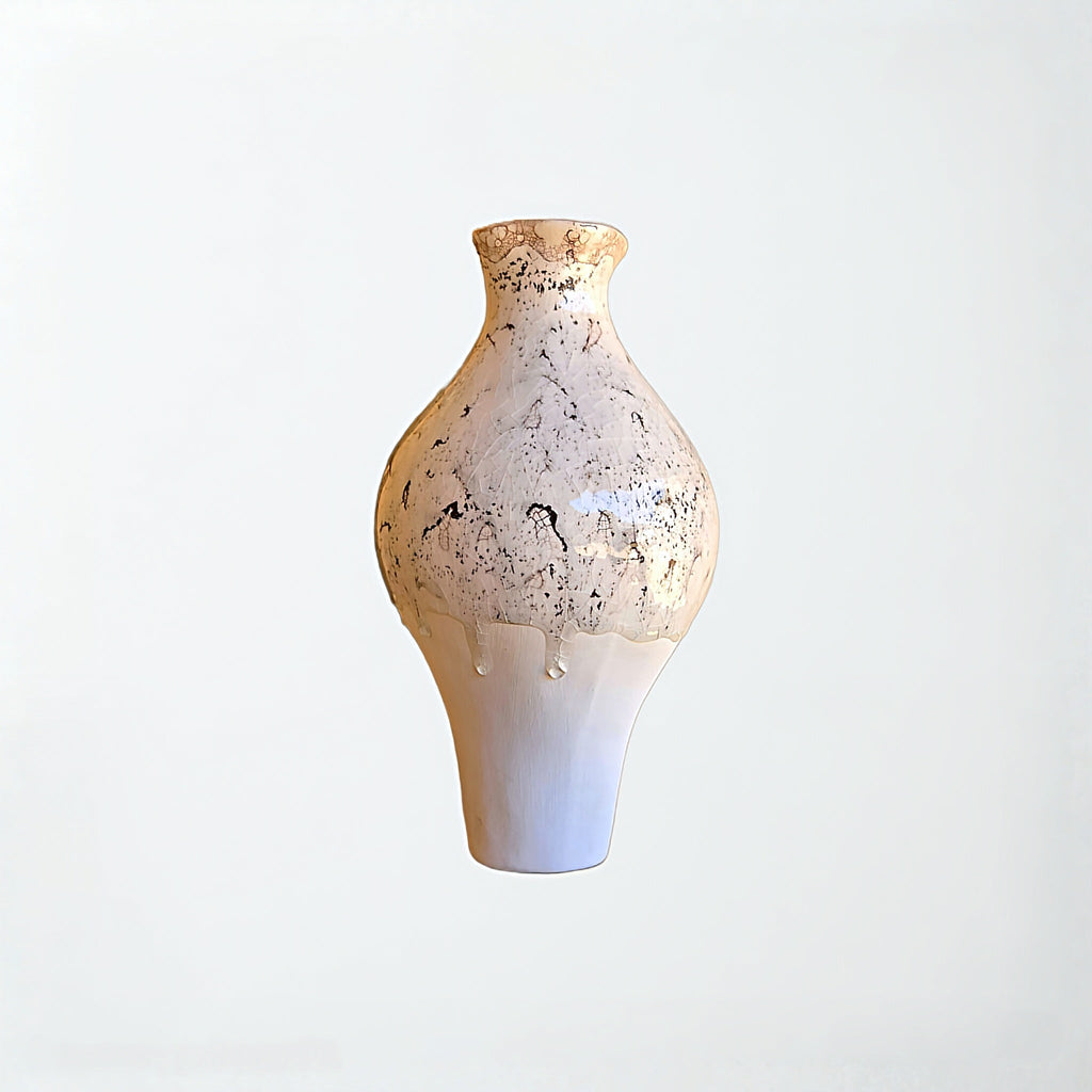Vase Éclat de Lune - Céramique d'Art à Glaçure Effet Marbré. - asceramique