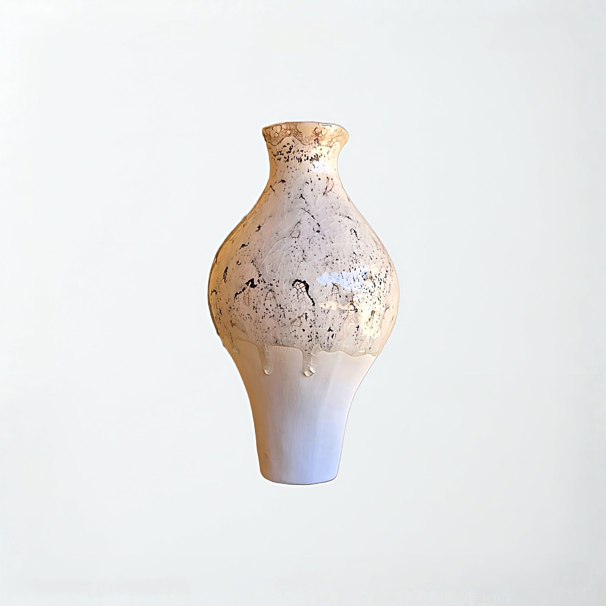 Vase Éclat de Lune - Céramique d'Art à Glaçure Effet Marbré. - asceramique