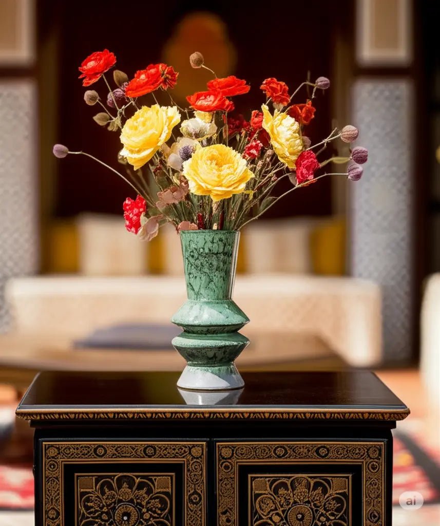 Vase en céramique Abysse Tamgroute, une pièce décorative unique. - asceramique