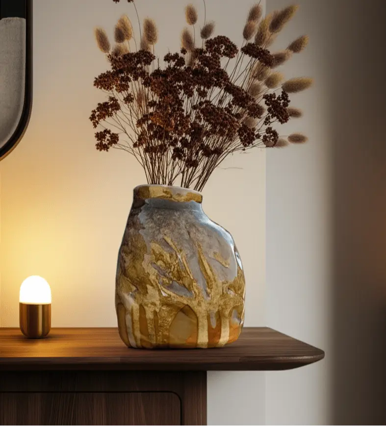 Vase Sculptural Effet Roche : Pièce Unique AS ceramics