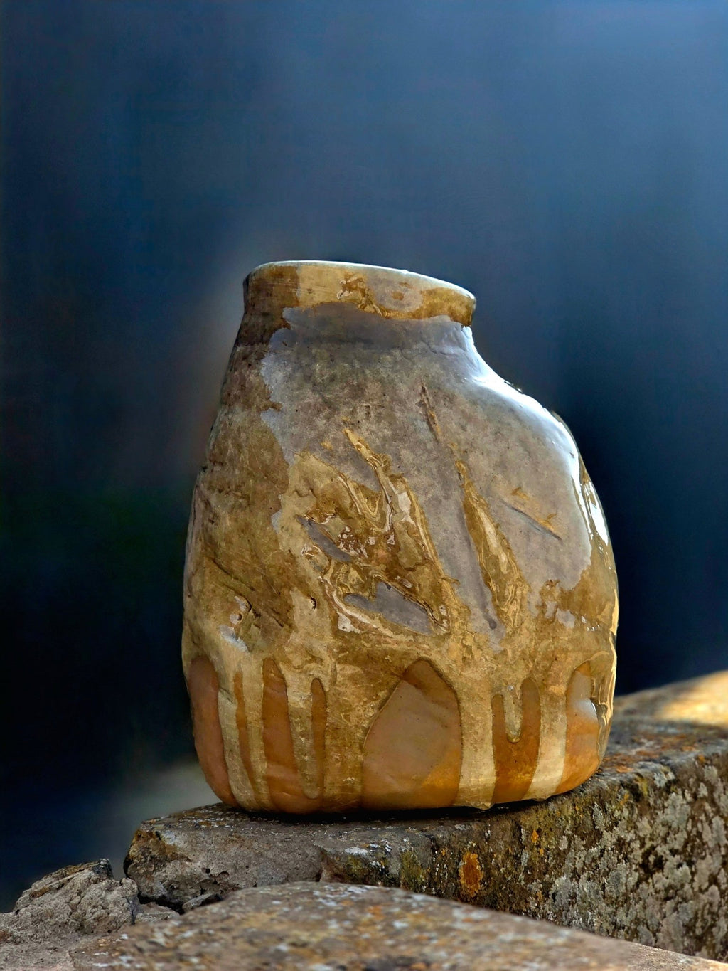 Vase Sculptural Effet Roche : Pièce Unique - asceramique