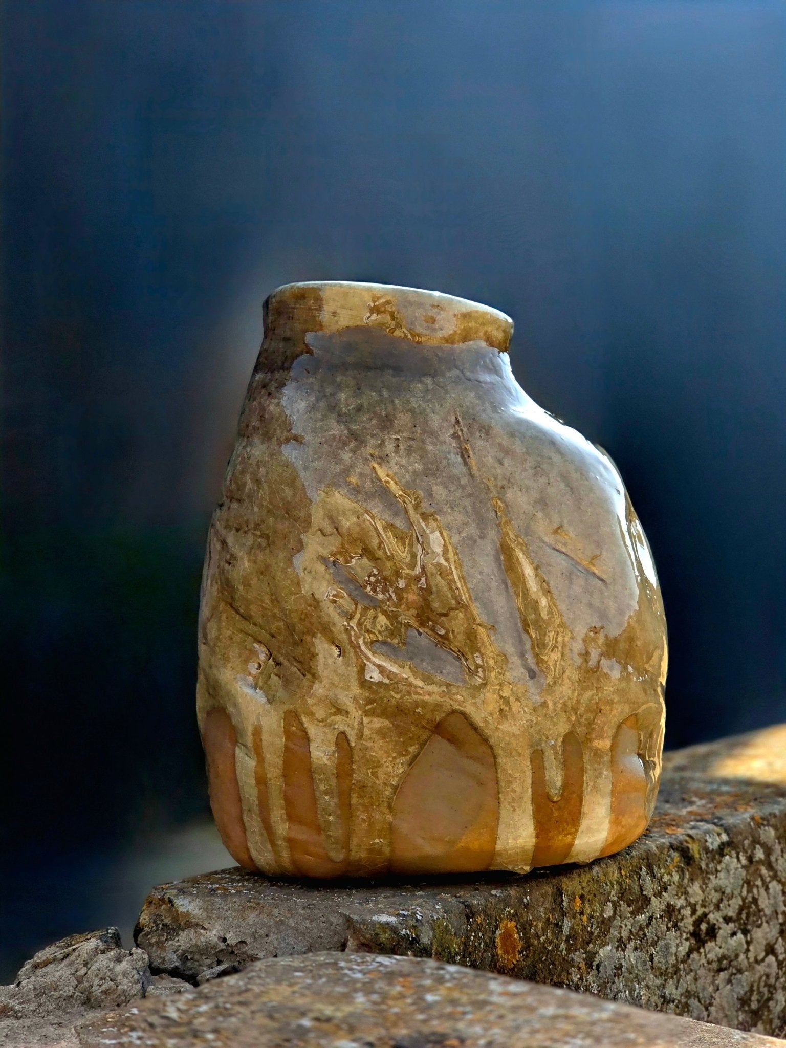 Vase Sculptural Effet Roche : Pièce Unique - asceramique