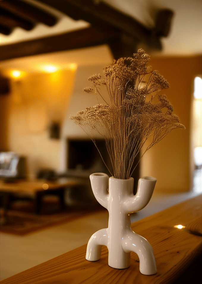Vase Tifinar Céramique Blanc Décoration Maison Minimaliste Moderne - asceramique