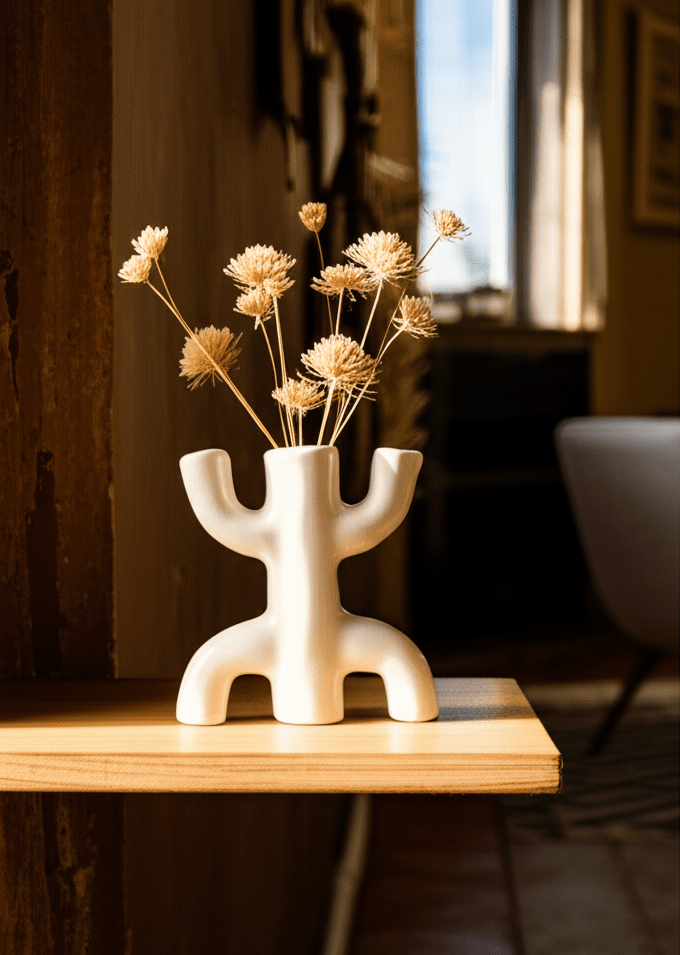 Vase Tifinar Céramique Blanc Décoration Maison Minimaliste Moderne - asceramique