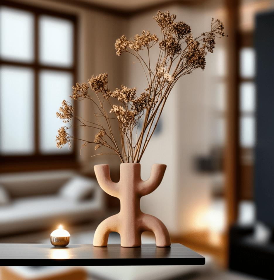 Vase Tifinar Céramique Rose Mat - Décoration Maison Minimaliste Moderne - asceramique